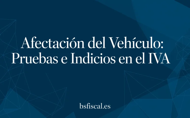  Afectación del Vehículo. IVA, pruebas e indicios