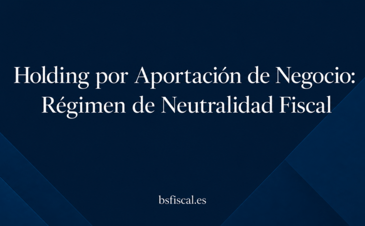  Creación Holding por aportación de elementos patrimoniales o negocio.